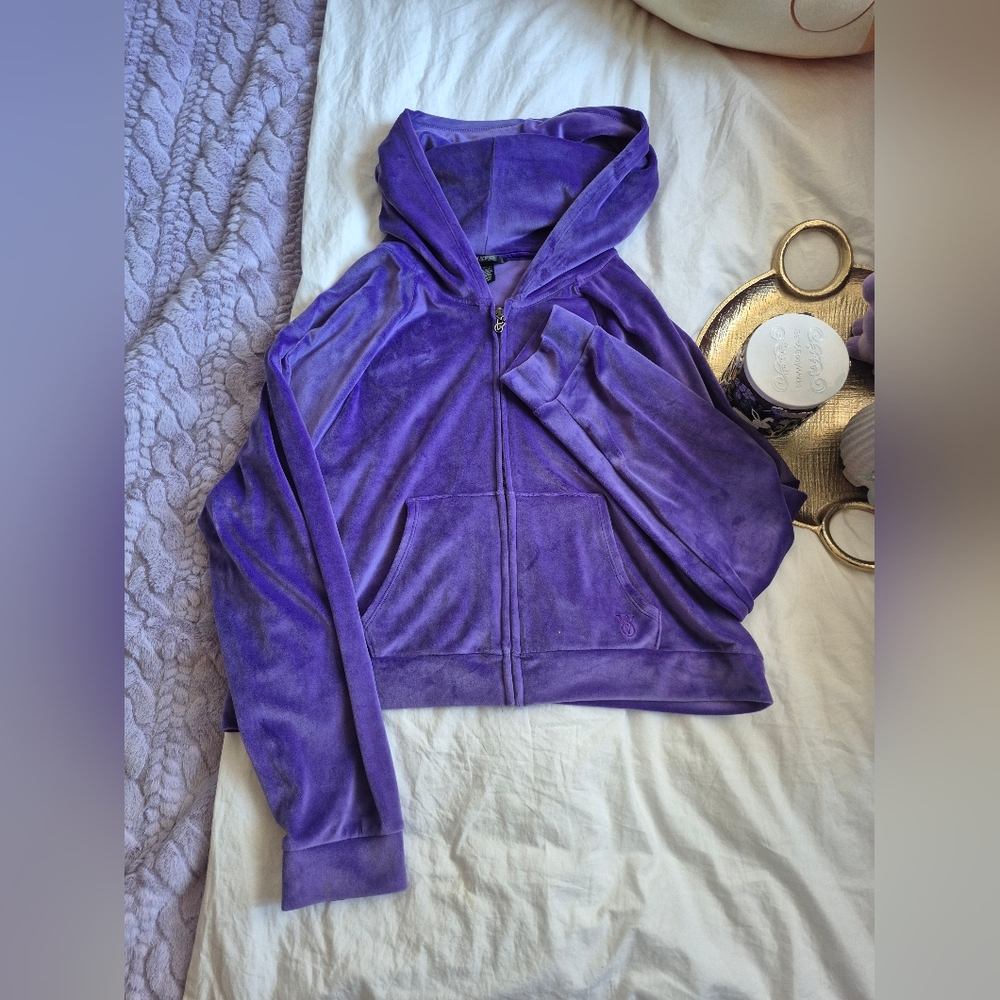 Victoria's Secret Purple Velour Zip Hoodie